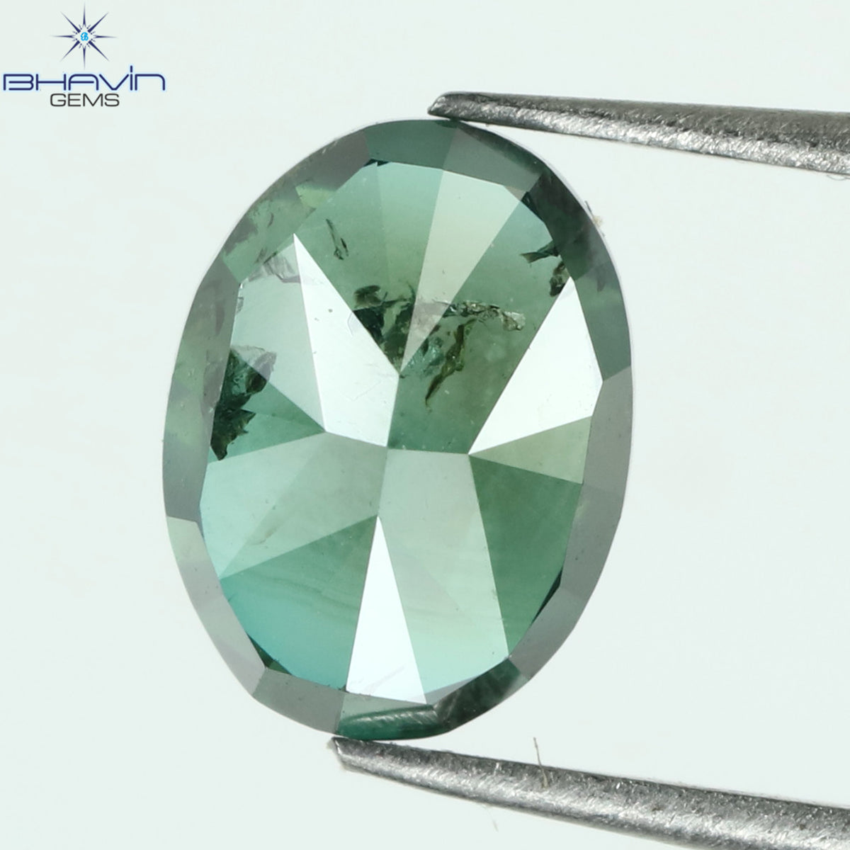 0.87 CT Natural Oval Diamond Enhanced Blue Color Clarity I1 (6.45 MM)