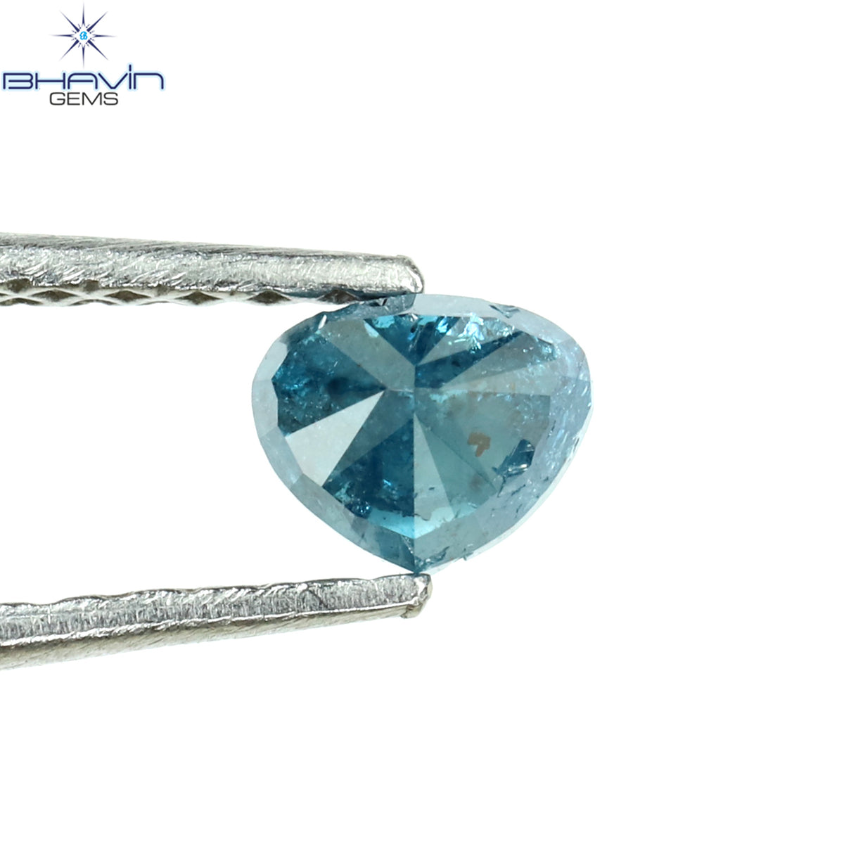 0.34 CT Natural Heart Diamond Enhanced Blue Color Clarity I3 (4.31 MM)
