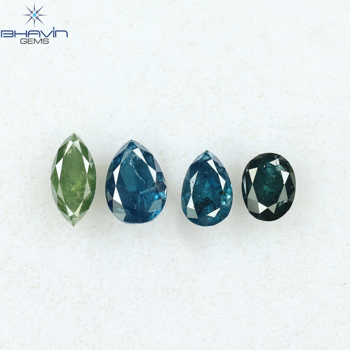 0.67 CT/4 Pcs Natural Mix Shape Diamond Enhanced Mix Color Clarity I3 (5.03 MM)