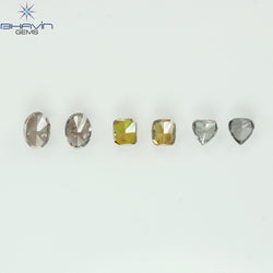 1.41 CT/6 Pcs Natural Mix Diamond Mix Fancy Color Clarity SI (4.73 MM)