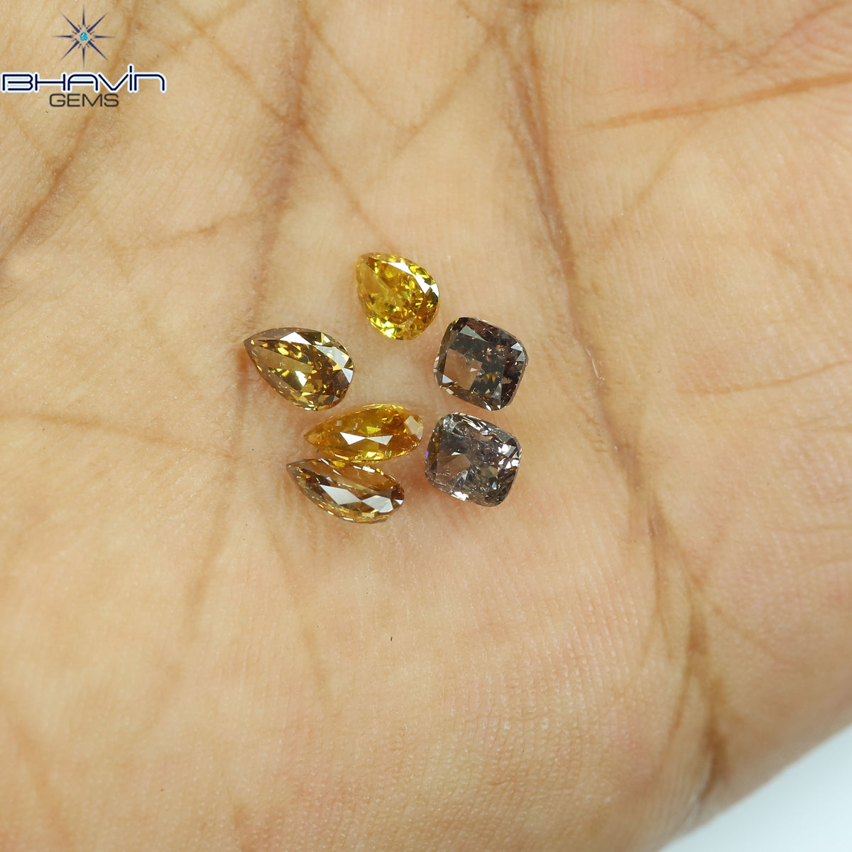 1.33 CT/6 Pcs Natural Mix Diamond Mix Fancy Color Clarity SI (4.92 MM)