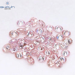0.45 CT(41 Pcs) Round Natural Diamond Pink Color VS-SI Clarity