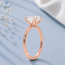 Princess Cut Solitaire Engagement Ring with Double Corner Prongs and Floral Basket in Rose Gold