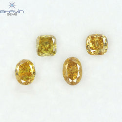 0.92 CT/4 Pcs Natural Mix Diamond Orange Color Clarity I1 (4.56 MM)