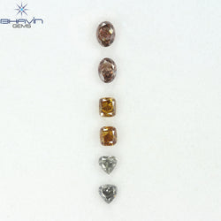 1.41 CT/6 Pcs Natural Mix Diamond Mix Fancy Color Clarity SI (4.73 MM)