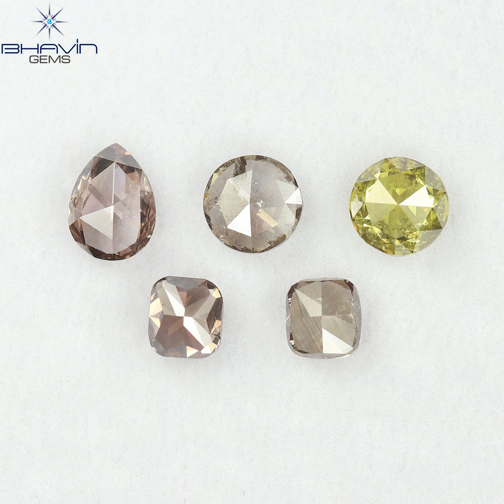 1.75 CT/5 Pcs Natural Mix Diamond Mix Fancy Color Clarity SI (5.75 MM)