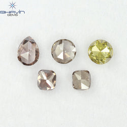 1.75 CT/5 Pcs Natural Mix Diamond Mix Fancy Color Clarity SI (5.75 MM)