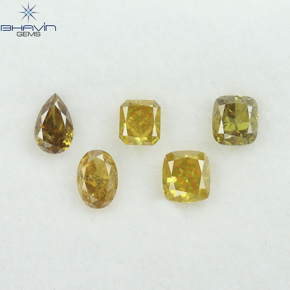 1.17 CT/5 Pcs Natural Mix Diamond Mix Fancy Color Clarity SI (4.55 MM)