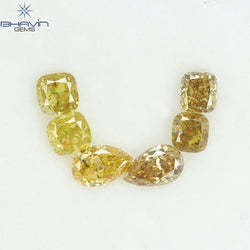 1.25 CT/6 Pcs Natural Mix Diamond Mix Fancy Color Clarity SI (5.00 MM)