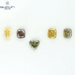 2.17 CT/5 Pcs Natural Mix Diamond Mix Fancy Color Clarity I1 (5.14 MM)