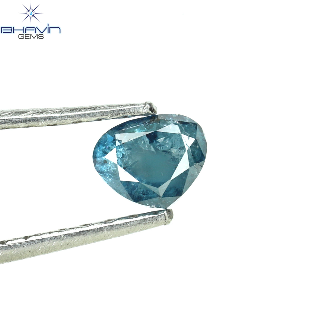 0.34 CT Natural Heart Diamond Enhanced Blue Color Clarity I3 (4.31 MM)