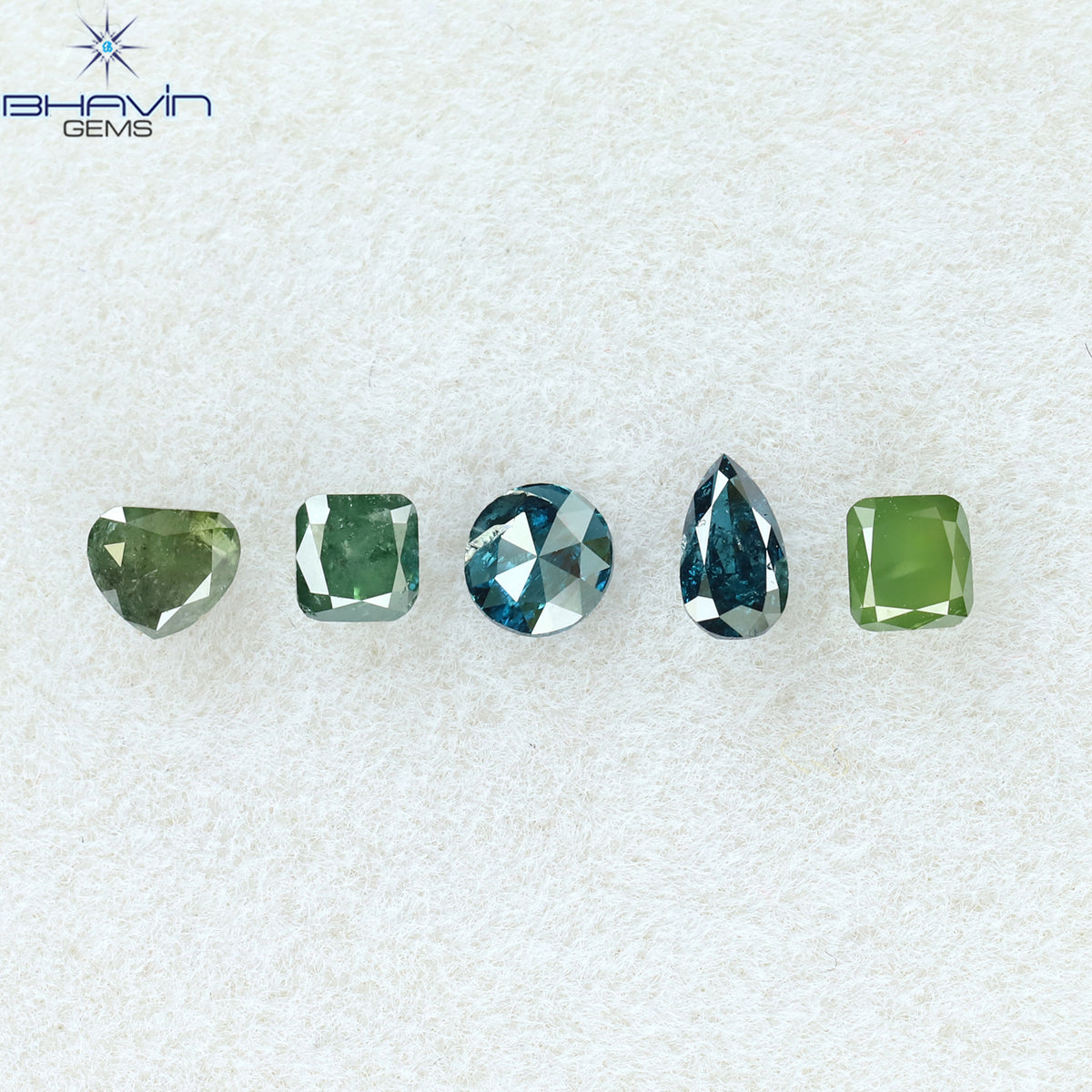 0.57 CT/5 Pcs Natural Mix Shape Diamond Enhanced Mix Color Clarity I3 (4.08 MM)
