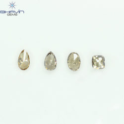 1.61 CT/4 Pcs Natural Mix Diamond Brown Color Clarity VS (6.12 MM)