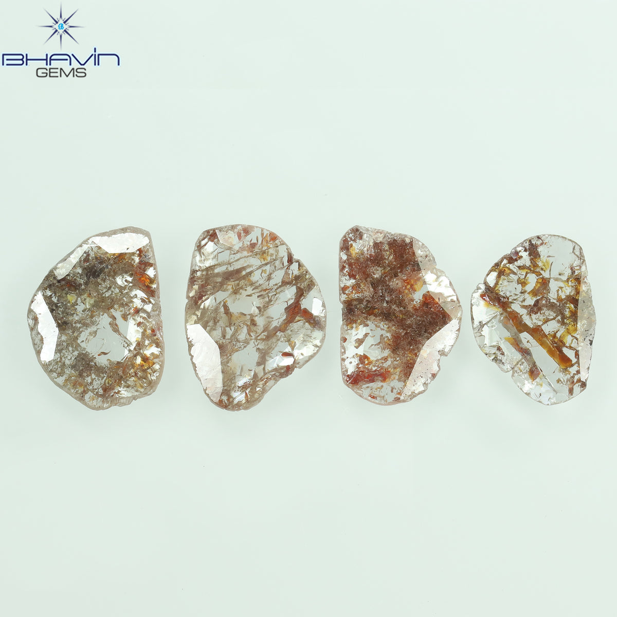 3.57 CT/5 ピース スライス シェイプ ナチュラル ルース ダイヤモンド ブラウン カラー I3 クラリティ (11.59 MM)