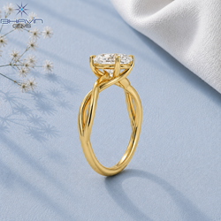 Oval Cut Diamond Twisted Band Solitaire Engagement Ring