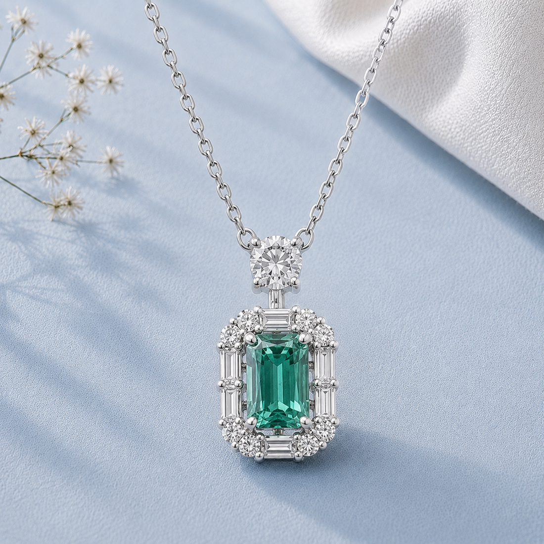 Emerald Radiance Lab Grown Diamond Pendant