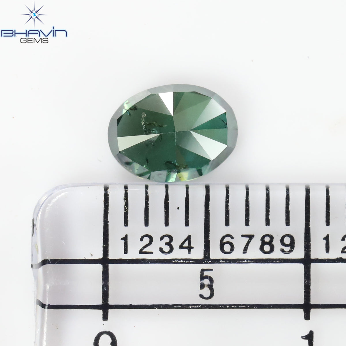 0.87 CT Natural Oval Diamond Enhanced Blue Color Clarity I1 (6.45 MM)