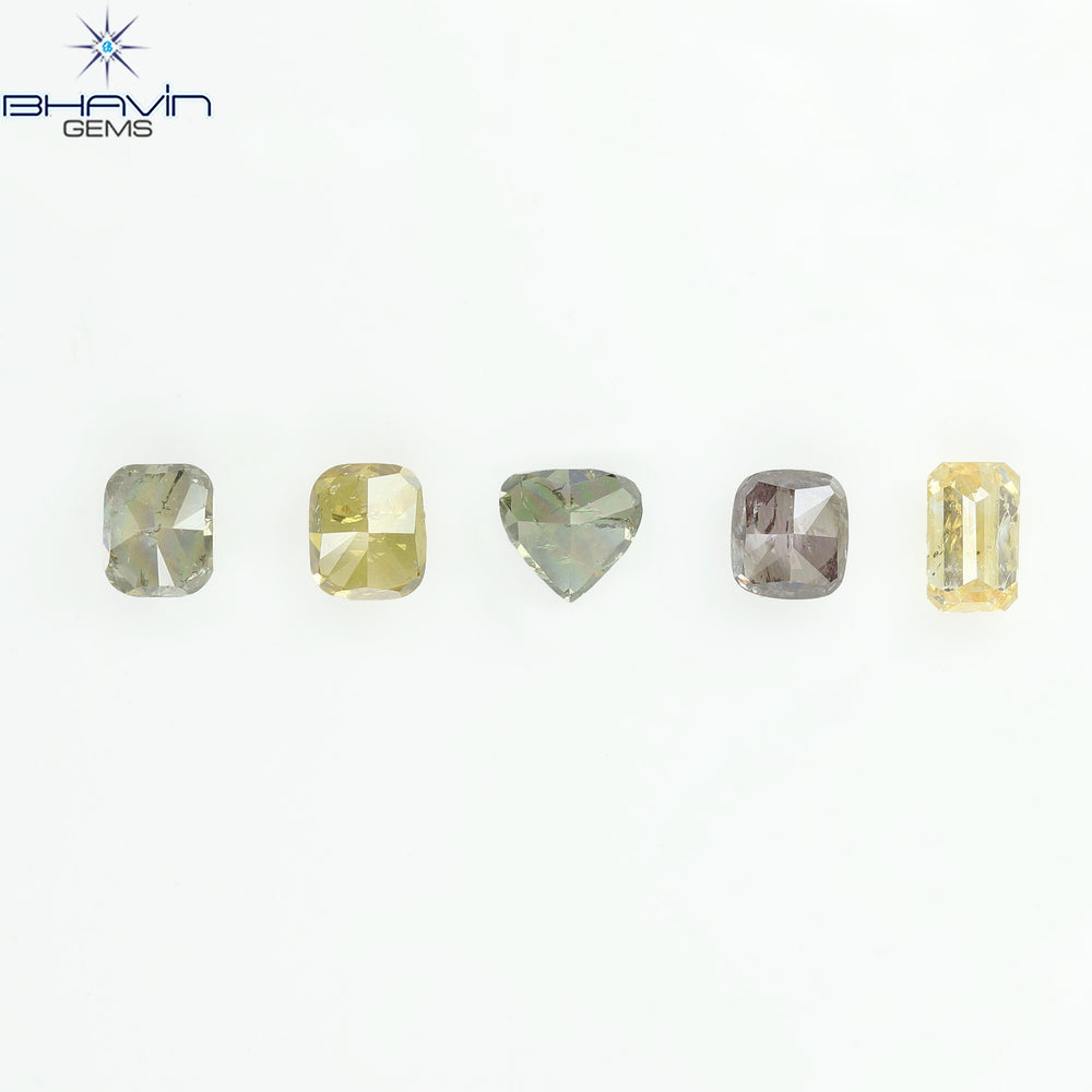 2.17 CT/5 Pcs Natural Mix Diamond Mix Fancy Color Clarity I1 (5.14 MM)