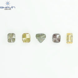 2.17 CT/5 Pcs Natural Mix Diamond Mix Fancy Color Clarity I1 (5.14 MM)