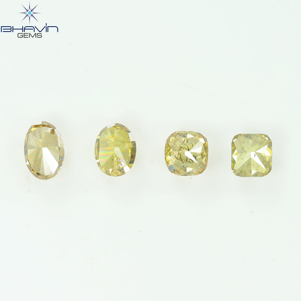 0.92 CT/4 Pcs Natural Mix Diamond Orange Color Clarity I1 (4.56 MM)