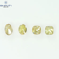 0.92 CT/4 Pcs Natural Mix Diamond Orange Color Clarity I1 (4.56 MM)