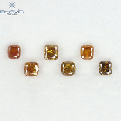2.06 CT/6 Pcs Natural Mix Diamond Orange Color Clarity SI (4.15 MM)