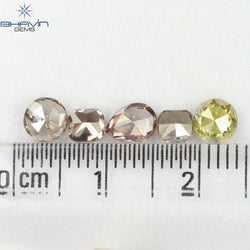 1.75 CT/5 Pcs Natural Mix Diamond Mix Fancy Color Clarity SI (5.75 MM)