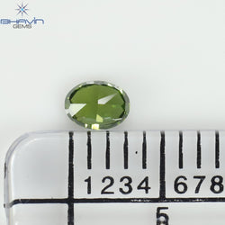 0.15 CT オーバル シェイプ ナチュラル ダイヤモンド グリーン カラー SI1 クラリティ (3.73 MM)