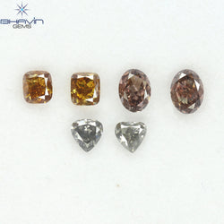 1.41 CT/6 Pcs Natural Mix Diamond Mix Fancy Color Clarity SI (4.73 MM)