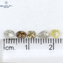 1.37 CT/5 Pcs Mix Shape Natural Diamond Mix Color I2 Clarity (5.20 MM)