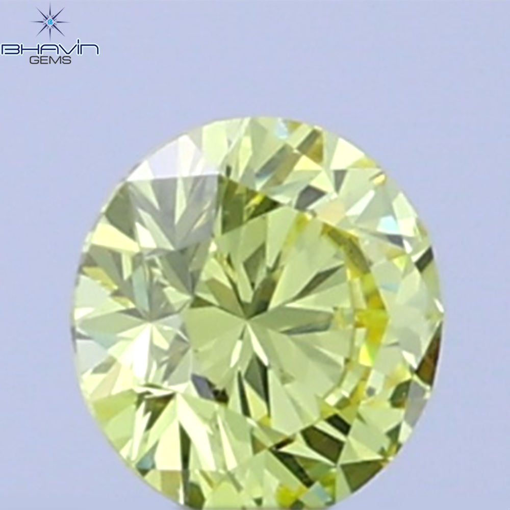 0.12 CT Natural Round Diamond Vivid Yellow Color Clarity VVS1 (3.25 MM)