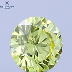 0.12 CT Natural Round Diamond Vivid Yellow Color Clarity VVS1 (3.25 MM)