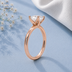 Cushion Cut Solitaire Engagement Ring with Tulip Petal Basket in Rose Gold