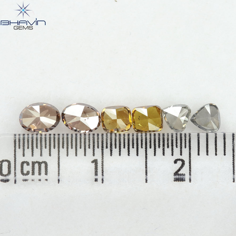 1.41 CT/6 Pcs Natural Mix Diamond Mix Fancy Color Clarity SI (4.73 MM)