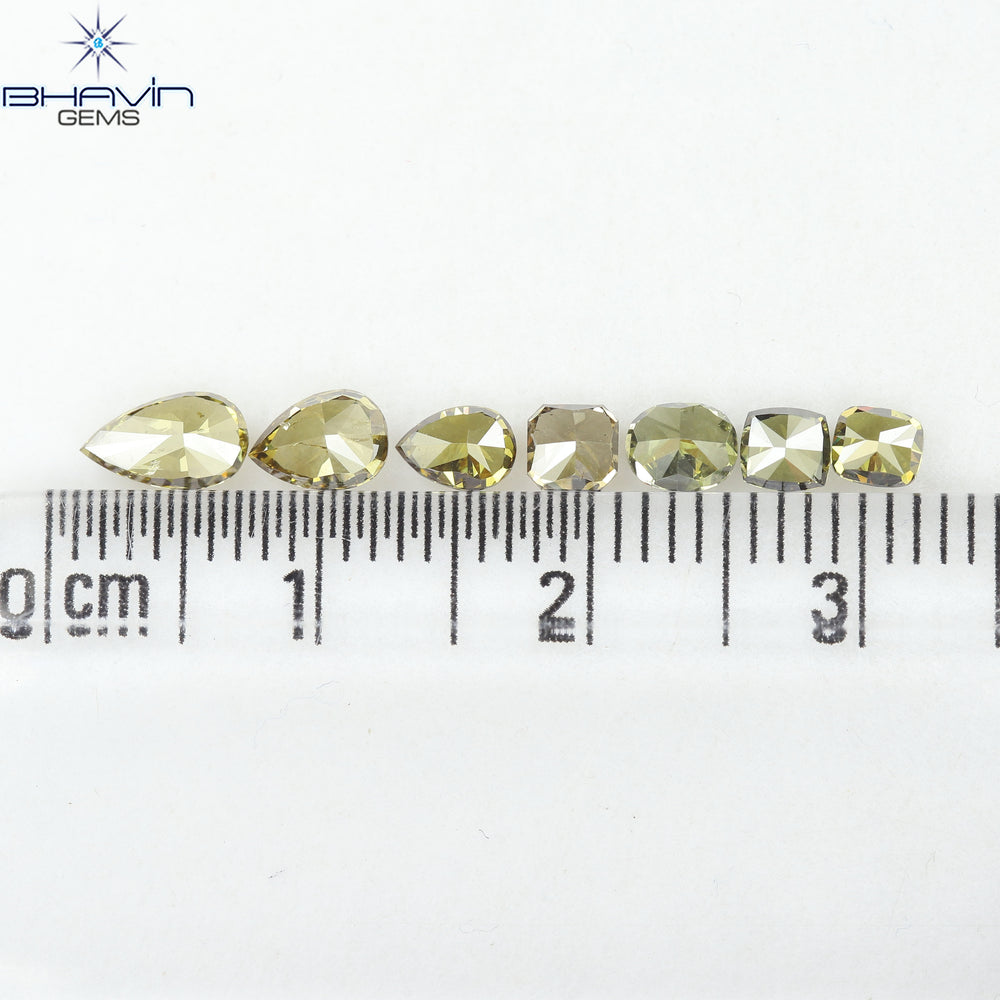 1.80 CT/7 Pcs Natural Mix Diamond Green Color Clarity SI (6.27 MM)