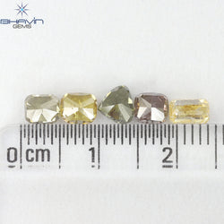 2.17 CT/5 Pcs Natural Mix Diamond Mix Fancy Color Clarity I1 (5.14 MM)