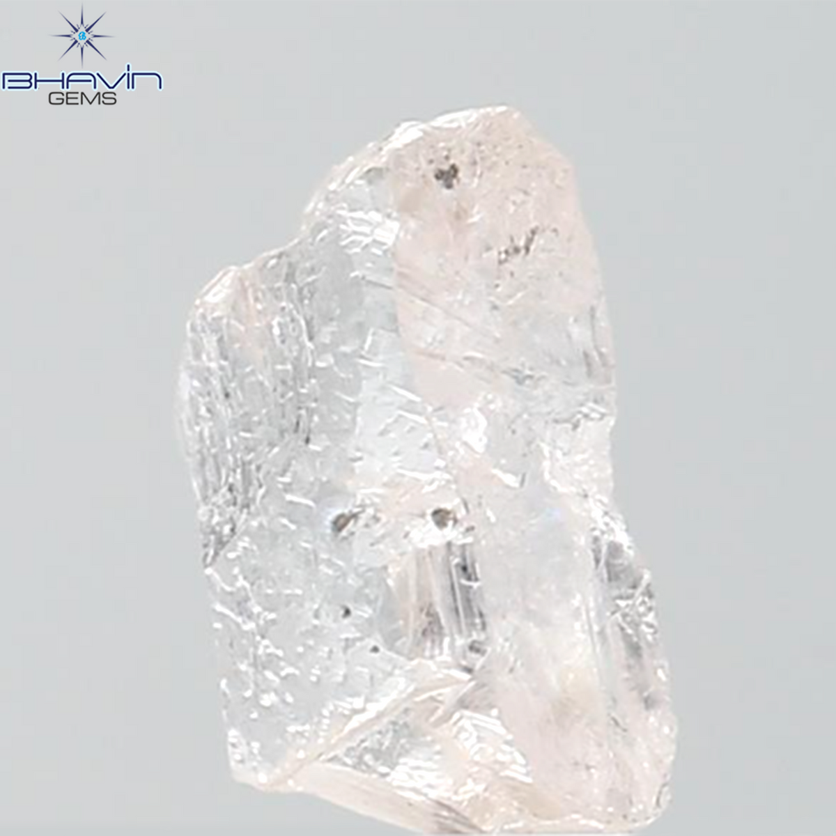 0.63 CT Natural Rough Diamond Pink Color Clarity SI (6.60 MM)