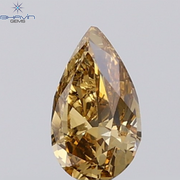 0.50 CT Natural Pear Diamond Brown Color Clarity SI (6.90 MM)