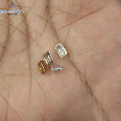 1.21 CT/4 Pcs Natural Emerald Diamond Mix Fancy Color Clarity I1 (5.05 MM)