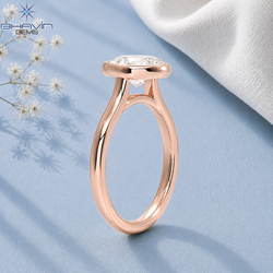Oval Cut Bezel Set Solitaire Engagement Ring in Rose Gold