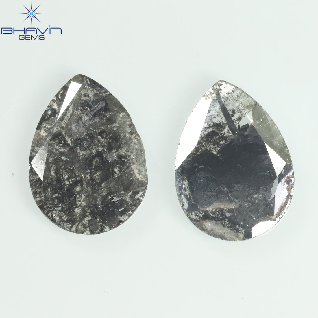 1.75 CT/5 ピース スライス形状 天然ダイヤモンド ソルト アンド ペッパー カラー I3 クラリティ (10.45 MM)