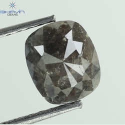 0.91 CT Cushion Shape Natural Diamond Salt And Pepper Color I3 Clarity (6.64 MM)