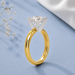 Asscher Cut Lab Grown Diamond Solitaire Engagement Ring