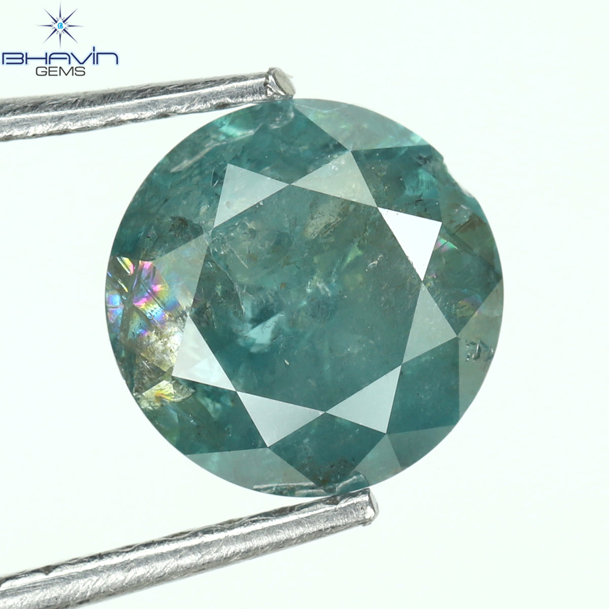 1.23 CT Natural Round Diamond Enhanced Blue Color Clarity I3 (6.57 MM)