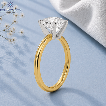 Pear Shaped Diamond Two-Tone Six-Prong Solitaire Engagement Ring