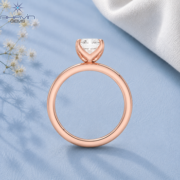 Radiant Cut Solitaire Engagement Ring with Tulip Petal Basket in Rose Gold