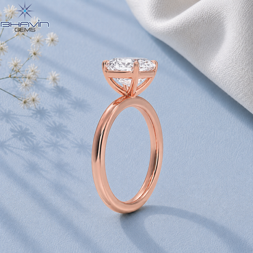 Asscher Cut Solitaire Engagement Ring with Classic 4-Prong Basket in Rose Gold