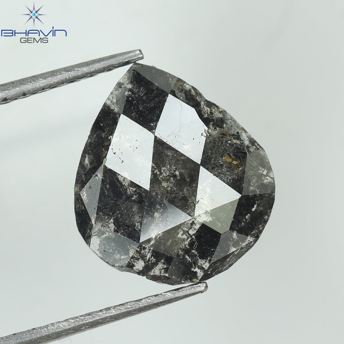 1.75 CT/5 ピース スライス形状 天然ダイヤモンド ソルト アンド ペッパー カラー I3 クラリティ (10.45 MM)