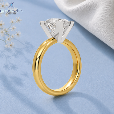 Lab Grown Princess Cut Diamond Solitaire Engagement Ring