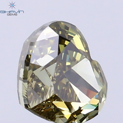 0.41 CT Natural Heart Diamond Green (Chameleon) Color Clarity VS2 (4.52 MM)